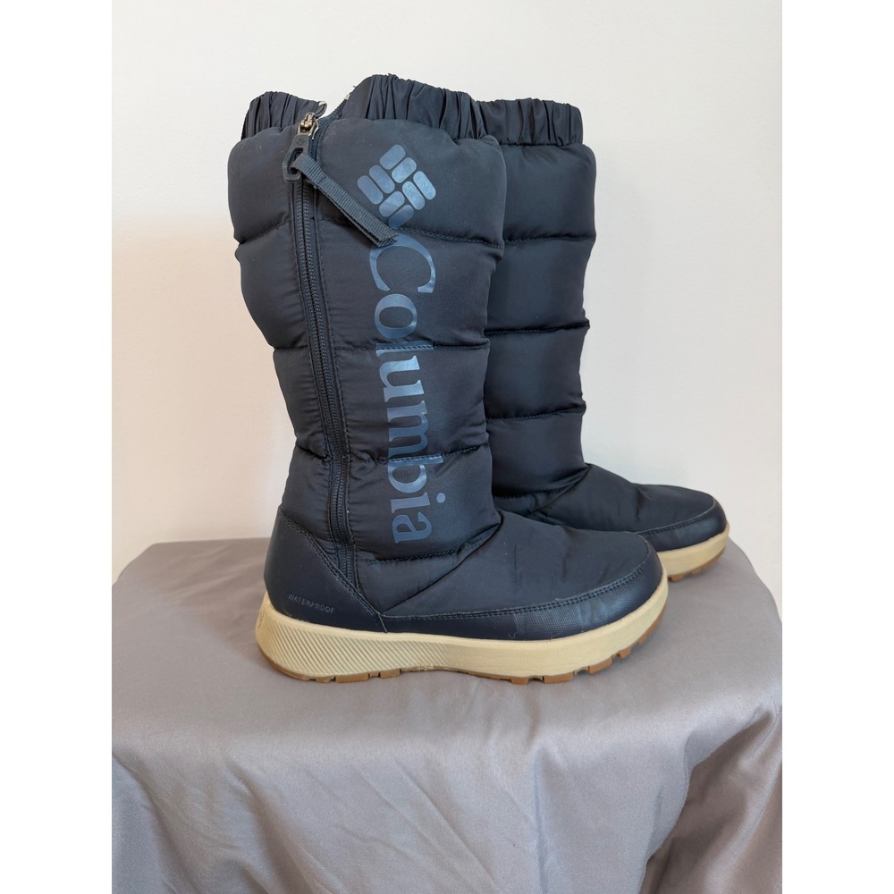 Columbia Paninaro Omni-Heat Tall Winter Boots Blue Waterproof Womens 8 BL0119